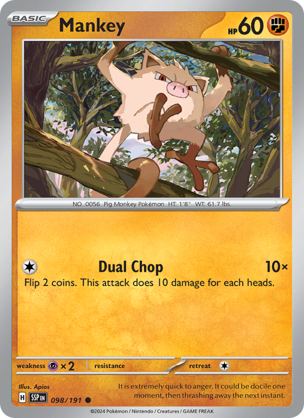 Mankey (098/191) Reverse Holo card image