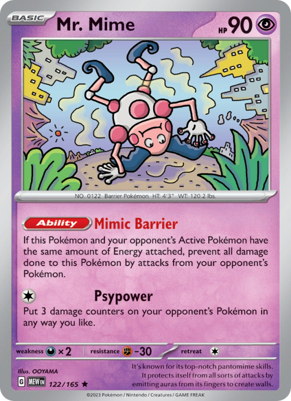 Mr. Mime (122/165) Reverse Holo card image