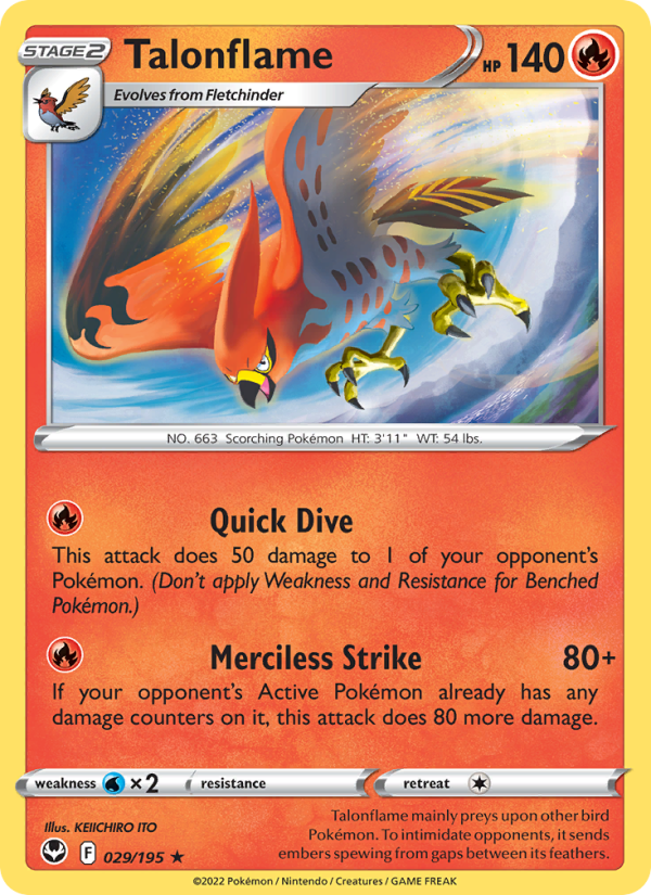 Talonflame (029/195) Reverse Holo card image