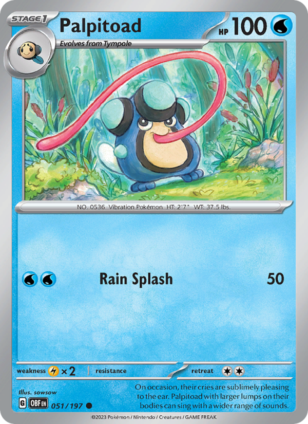 Palpitoad (051/197) Reverse Holo card image