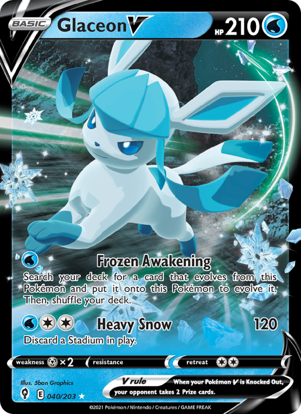 Glaceon V (040/203) Holographic card image