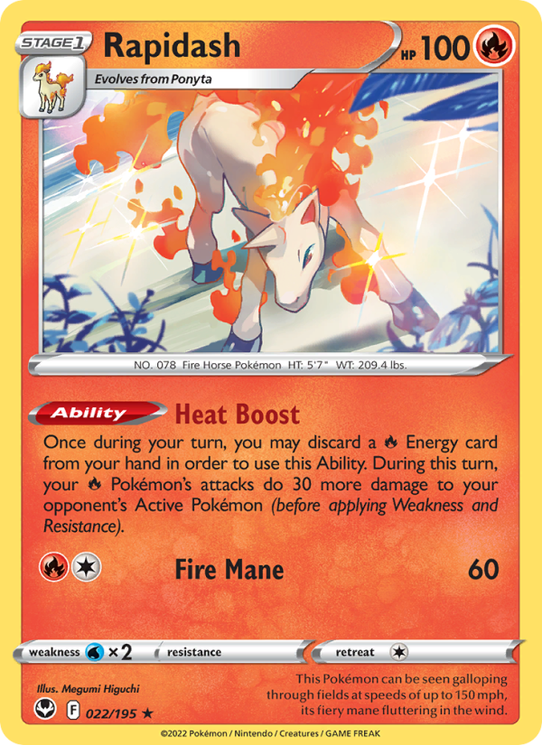 Rapidash (022/195) Reverse Holo card image