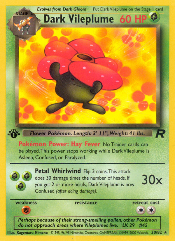 Dark Vileplume (030/82) Reverse Holo card image