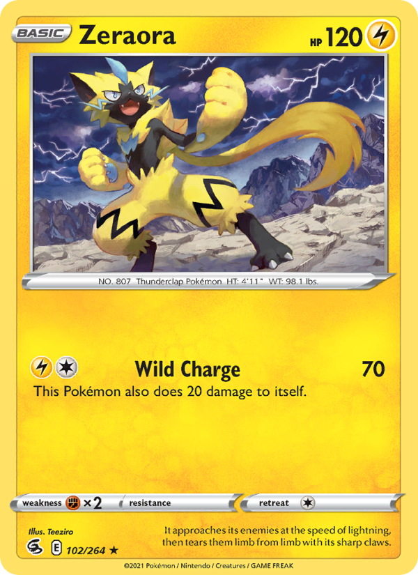 Zeraora (102/264) Reverse Holo card image