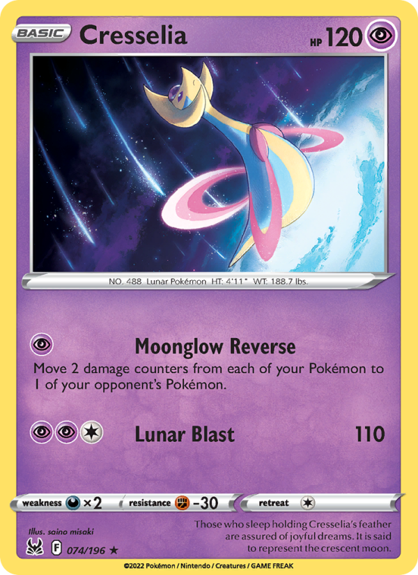 Cresselia (074/196) Reverse Holo card image