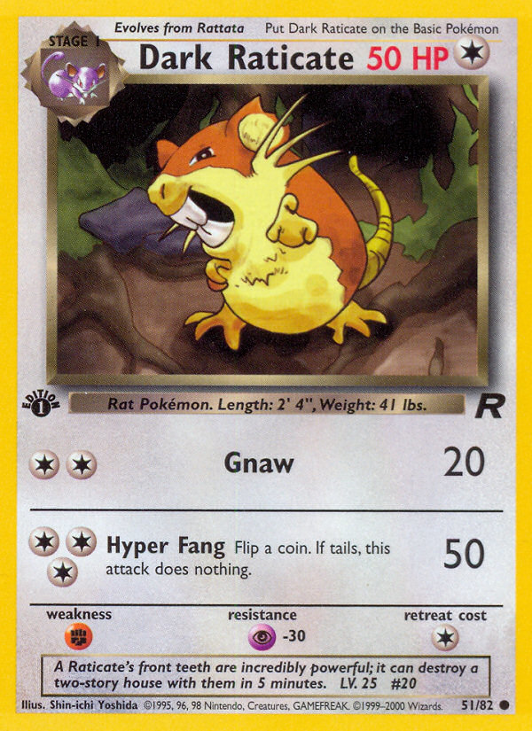 Dark Raticate (051/82) Reverse Holo card image