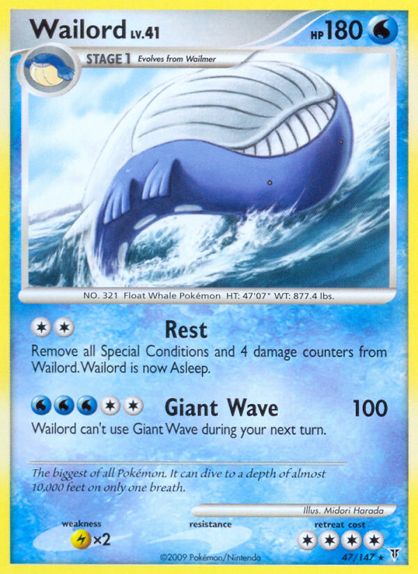 Wailord (047/147) Reverse Holo card image