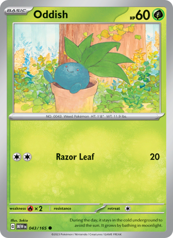 Oddish (043/165) Reverse Holo card image