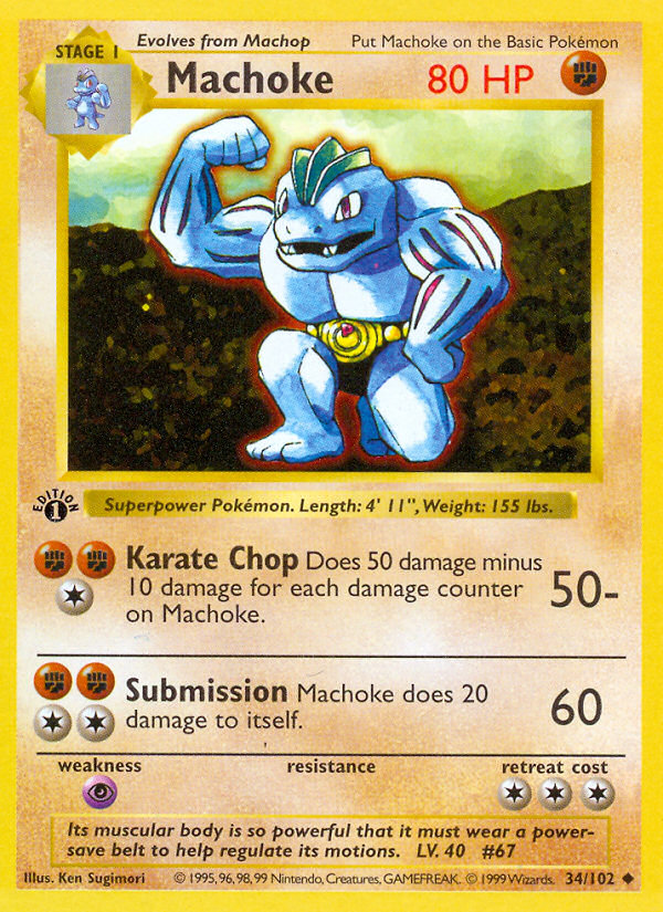 Machoke (034/102) Reverse Holo card image