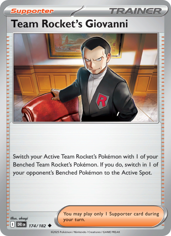 Team Rocket's Giovanni (174/182) Reverse Holo card image