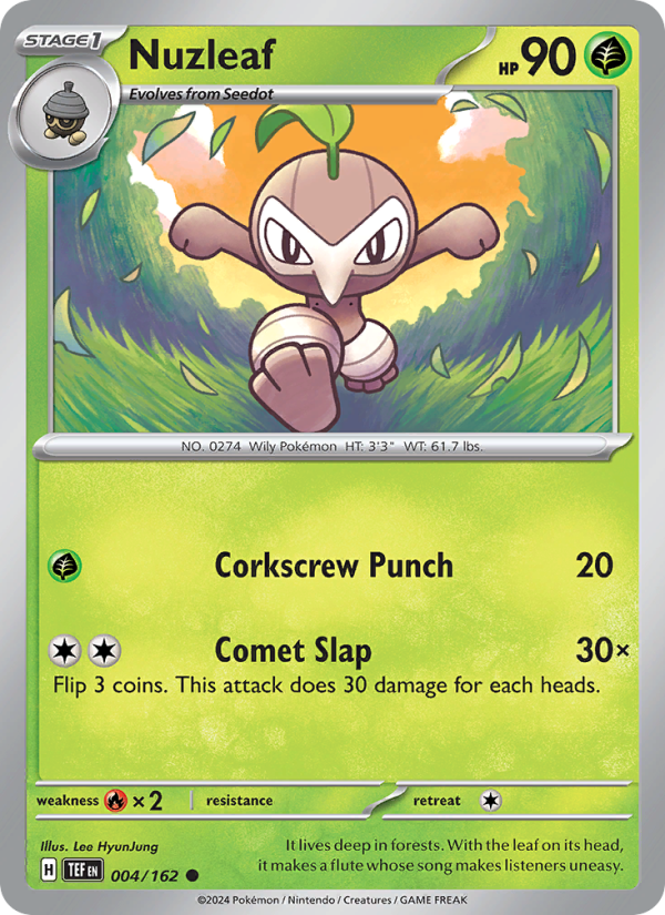 Nuzleaf (004/162) Reverse Holo card image