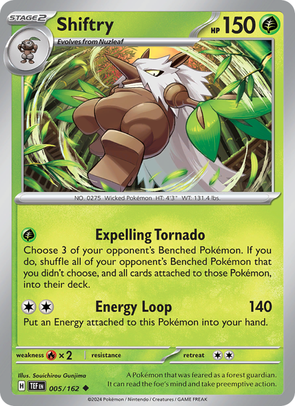 Shiftry (005/162) Reverse Holo card image