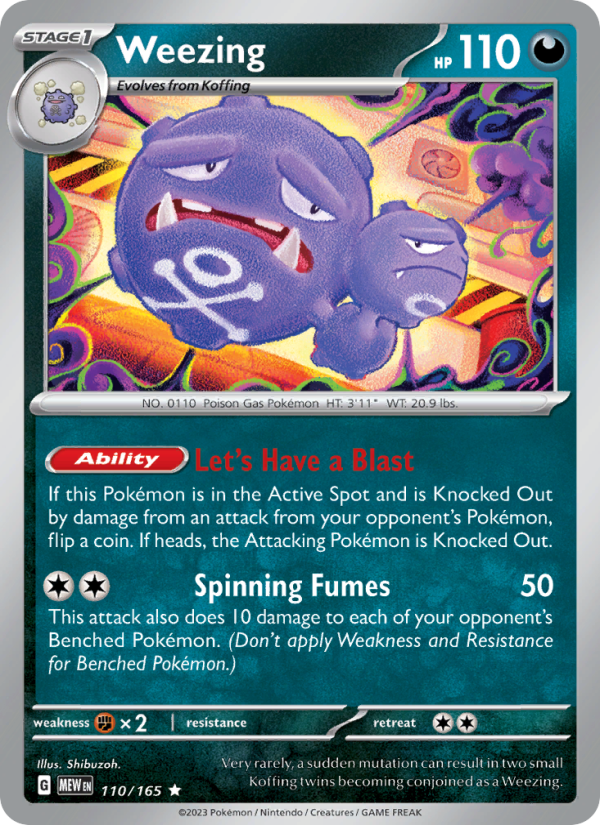Weezing (110/165) Reverse Holo card image