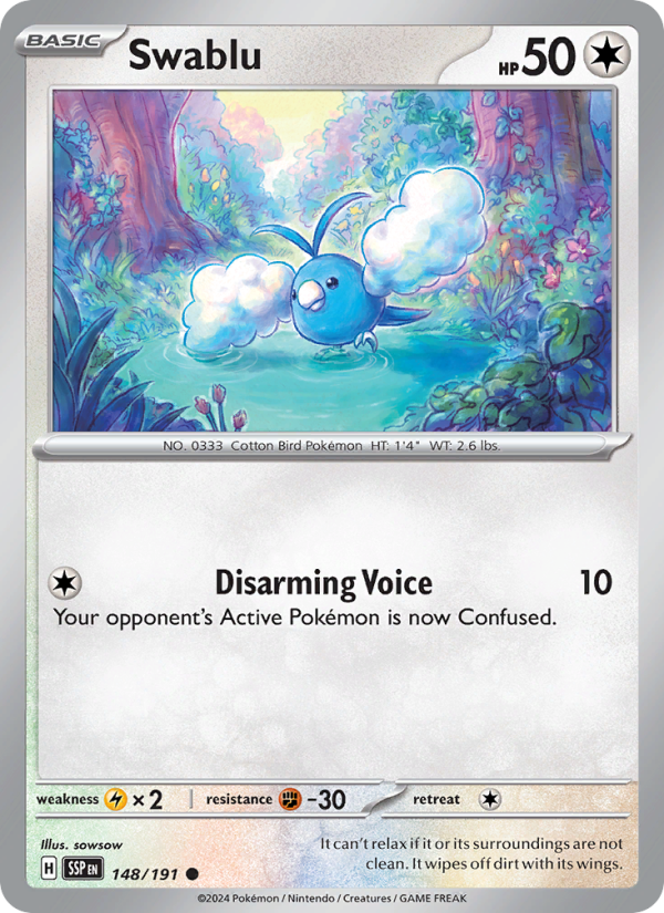 Swablu (148/191) Reverse Holo card image