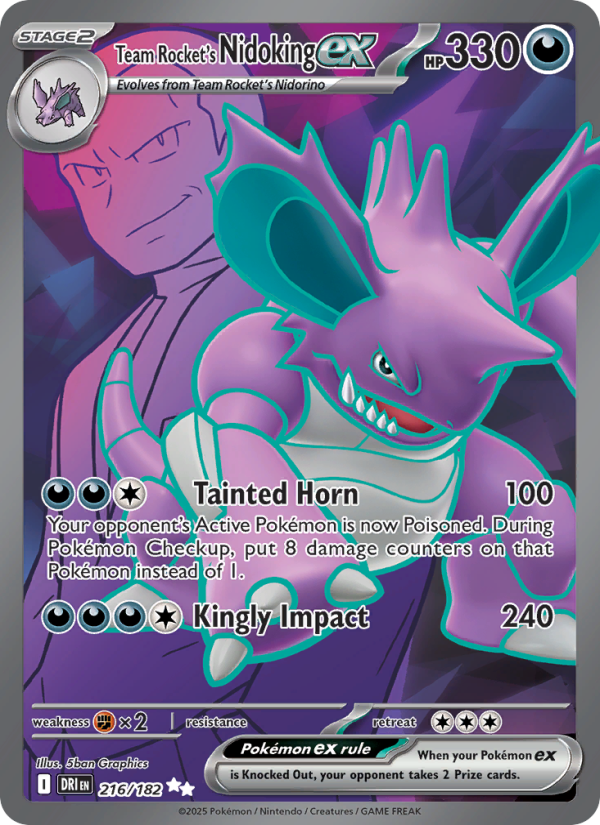 Team Rocket's Nidoking ex (216/182) Reverse Holo card image