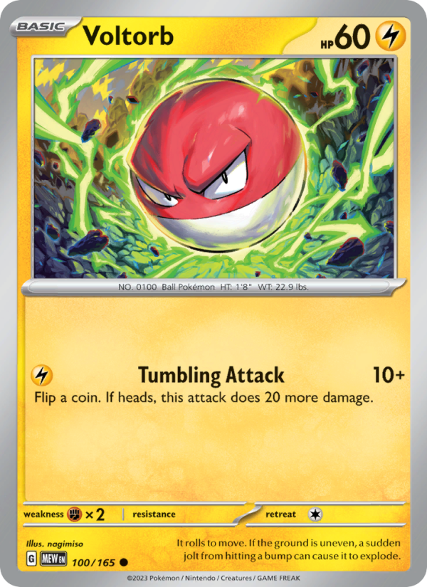 Voltorb (100/165) Reverse Holo card image