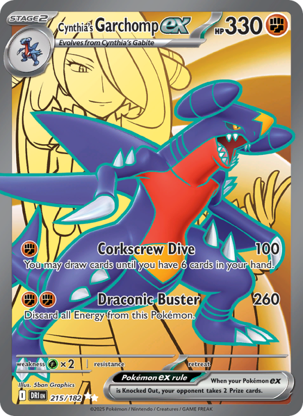 Cynthia's Garchomp ex (215/182) Reverse Holo card image