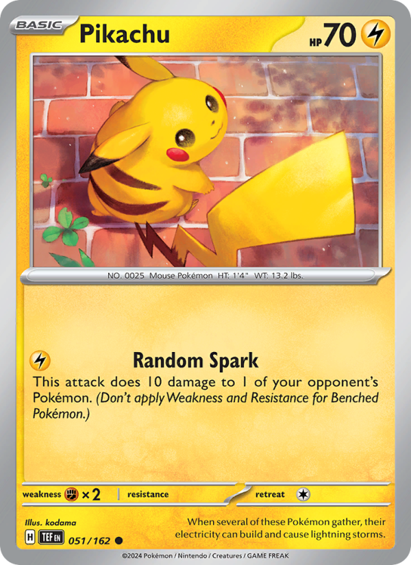 Pikachu (051/162) Reverse Holo card image