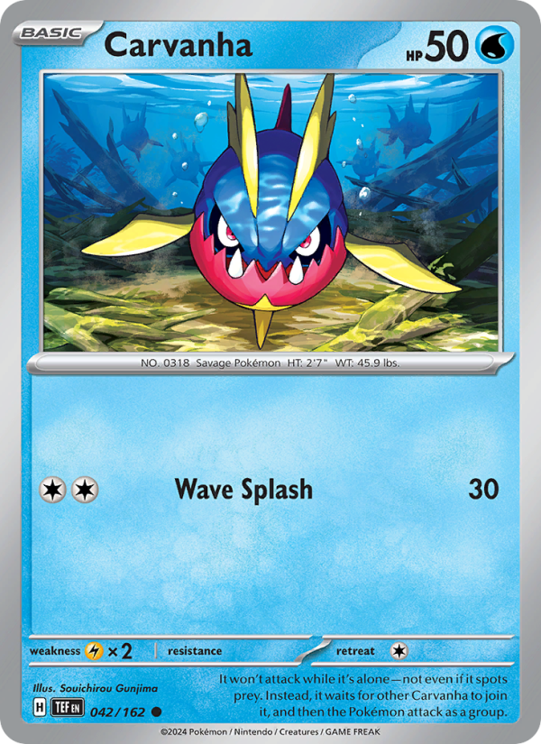 Carvanha (042/162) Reverse Holo card image
