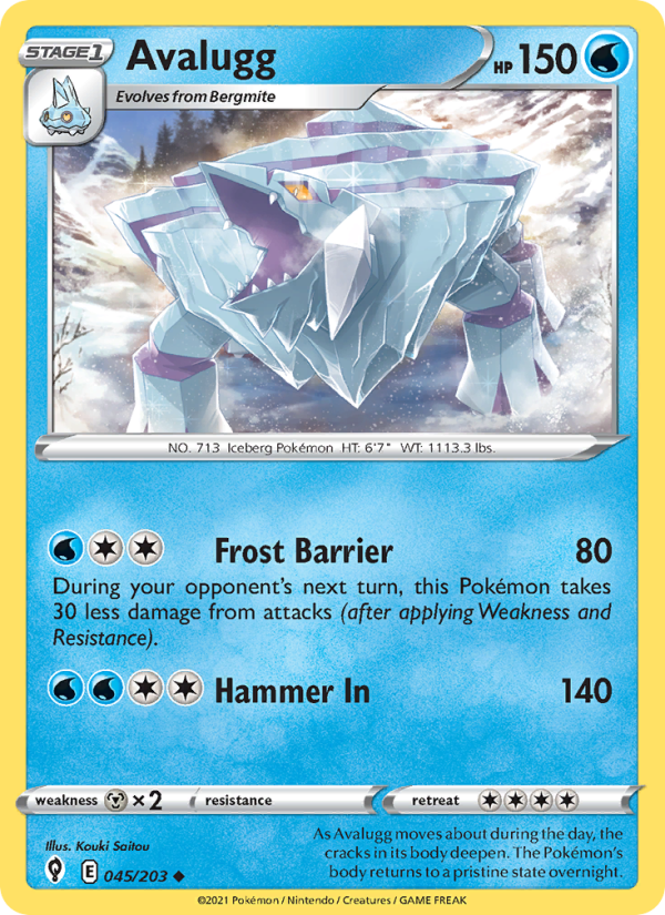 Avalugg (045/203) Reverse Holo card image