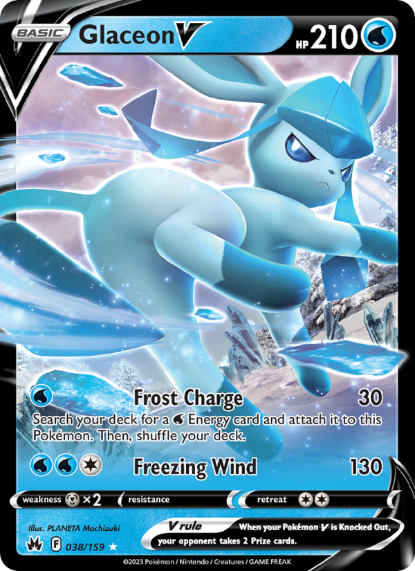 Glaceon V (038/159) Holographic card image