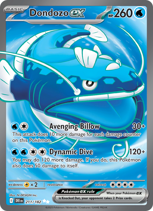 Dondozo ex (211/182) Reverse Holo card image