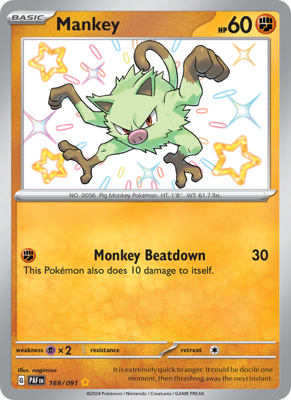 Mankey (169/91) Holographic card image