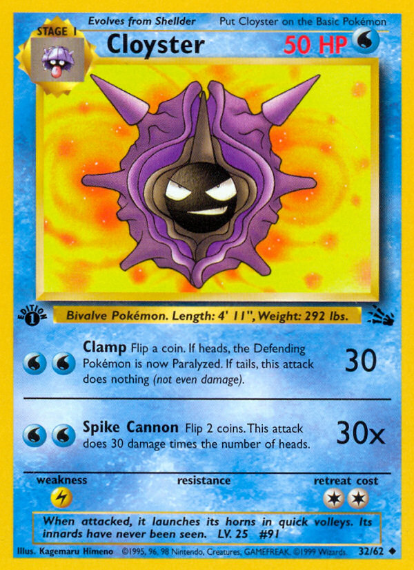 Cloyster (032/62) Reverse Holo card image
