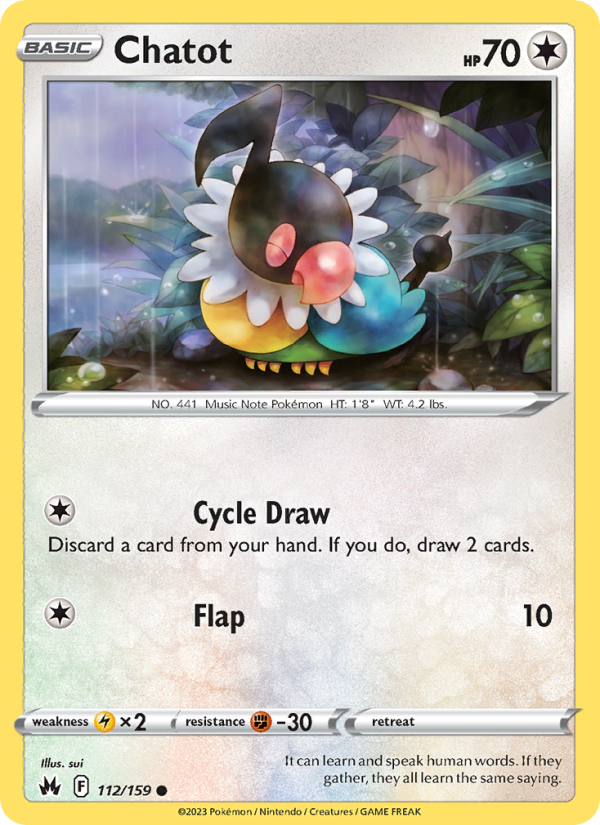 Chatot (112/159) Reverse Holo card image