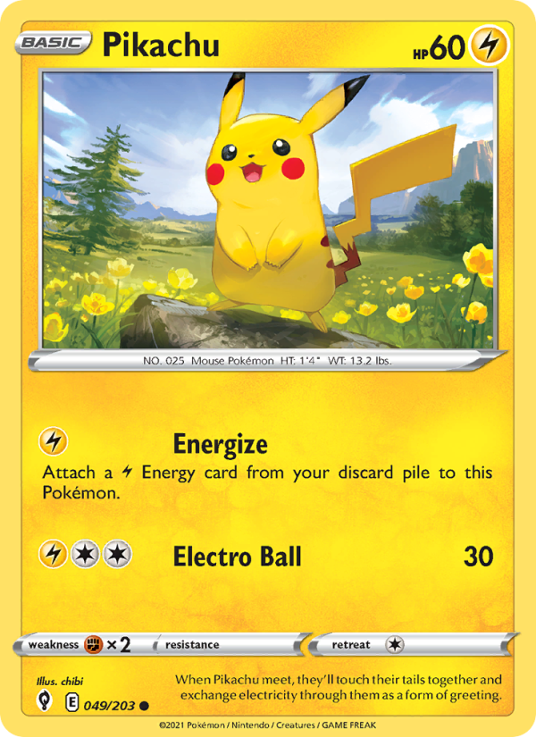 Pikachu (049/203) Reverse Holo card image