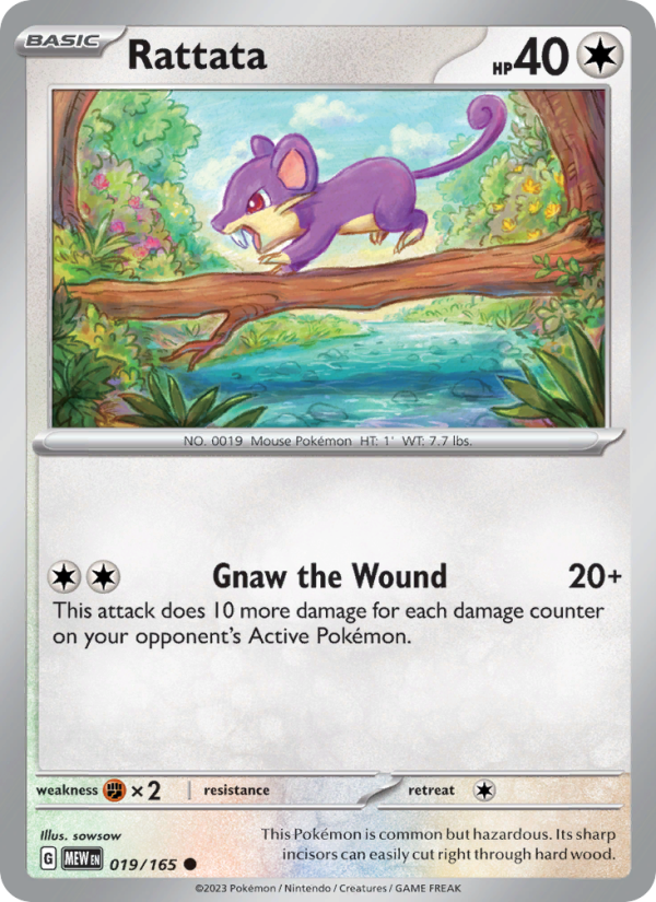 Rattata (019/165) Reverse Holo card image