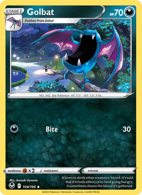 Golbat (104/195) Reverse Holo card image