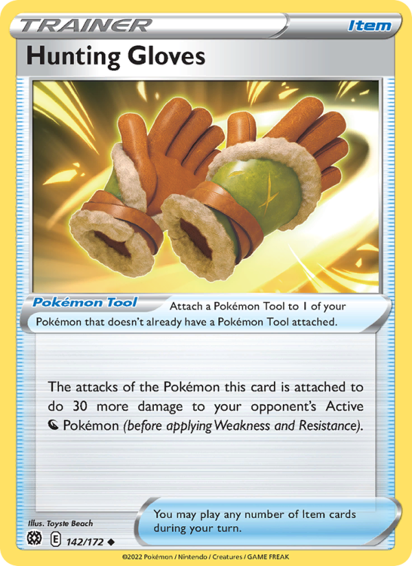Hunting Gloves (142/172) Reverse Holo card image