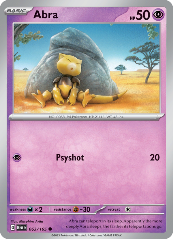 Abra (063/165) Reverse Holo card image