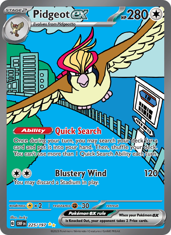 Pidgeot ex (225/197) Holographic card image