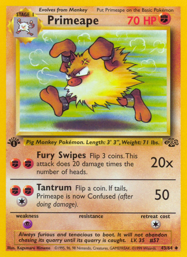 Primeape (043/64) Reverse Holo card image