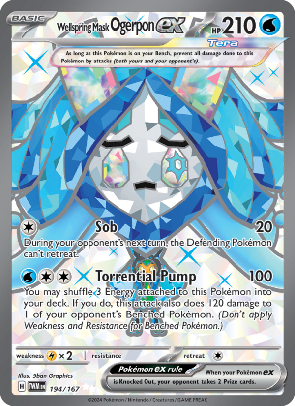 Wellspring Mask Ogerpon ex (194/167) Holographic card image