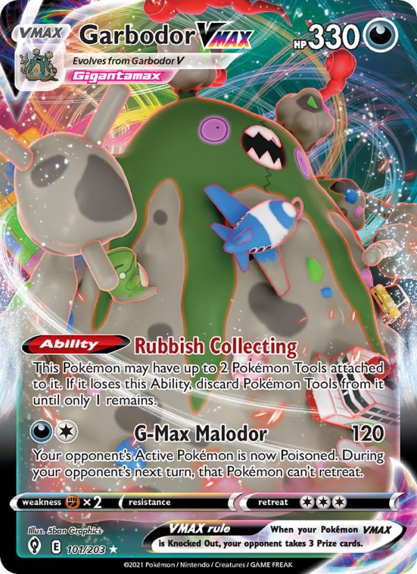 Garbodor VMAX (101/203) Holographic card image
