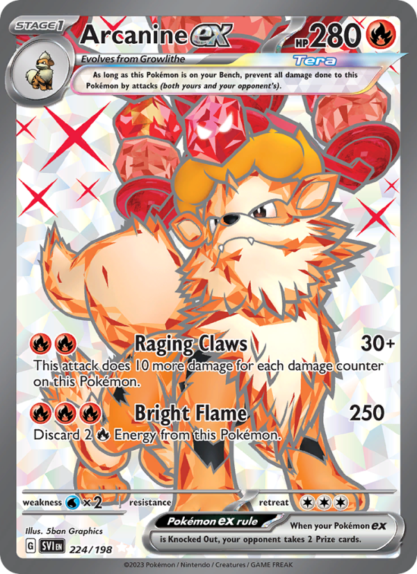 Arcanine ex (224/198) Holographic card image