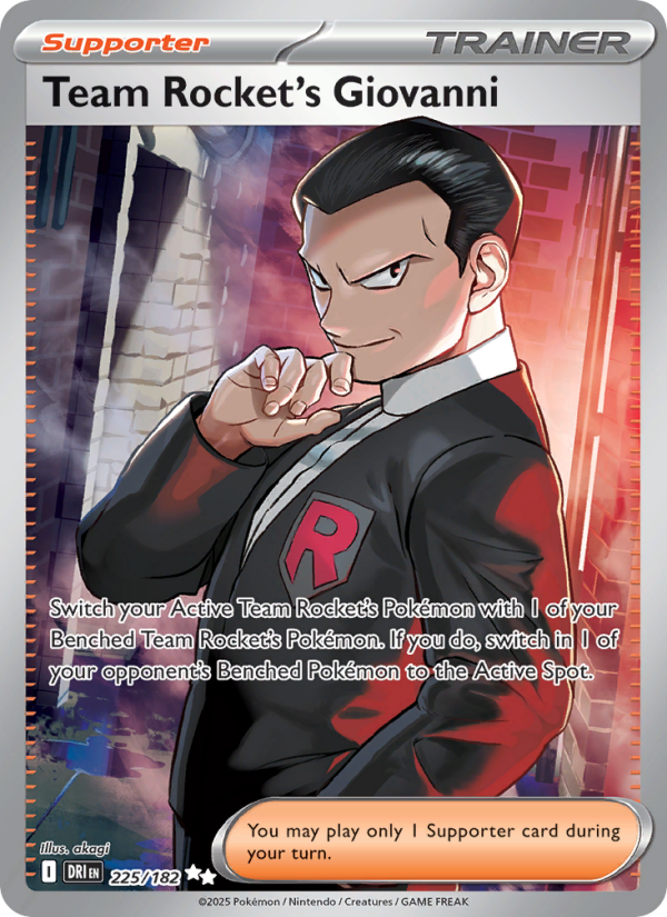 Team Rocket's Giovanni (225/182) Reverse Holo card image