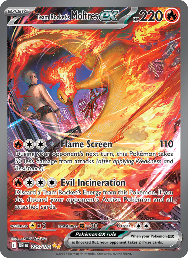 Team Rocket's Moltres ex (229/182) Reverse Holo card image