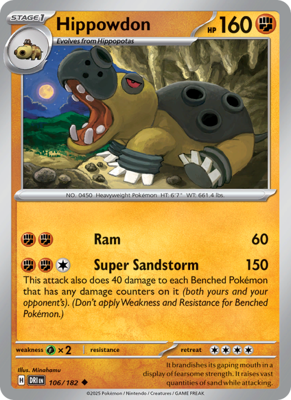 Hippowdon (106/182) Reverse Holo card image