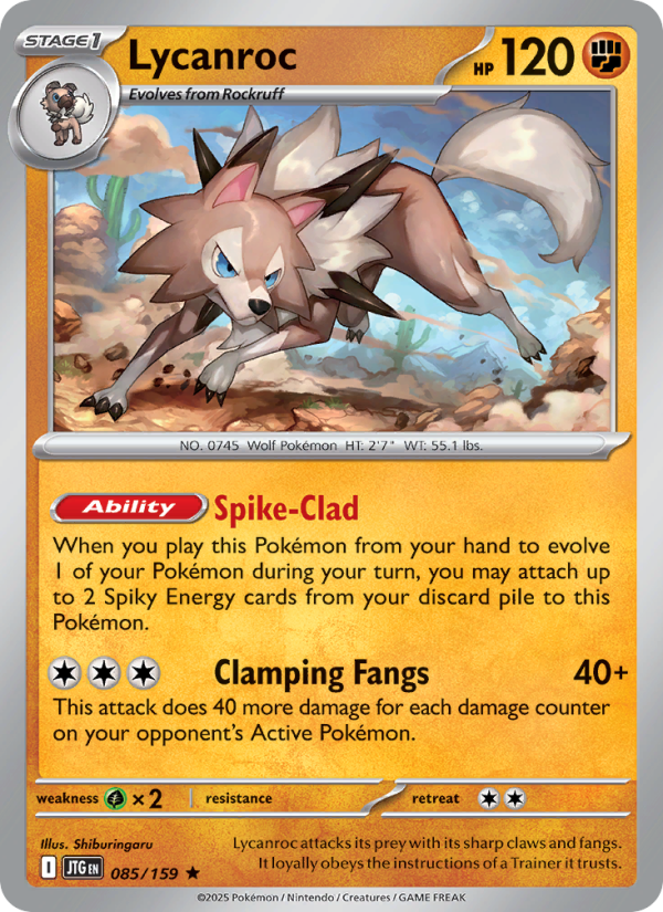 Lycanroc (085/159) Reverse Holo card image
