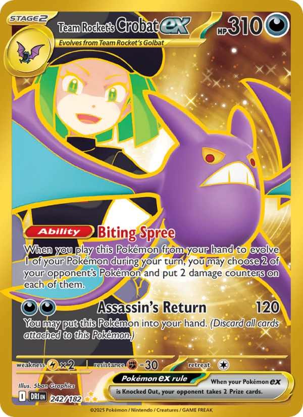 Team Rocket's Crobat ex (242/182) Reverse Holo card image