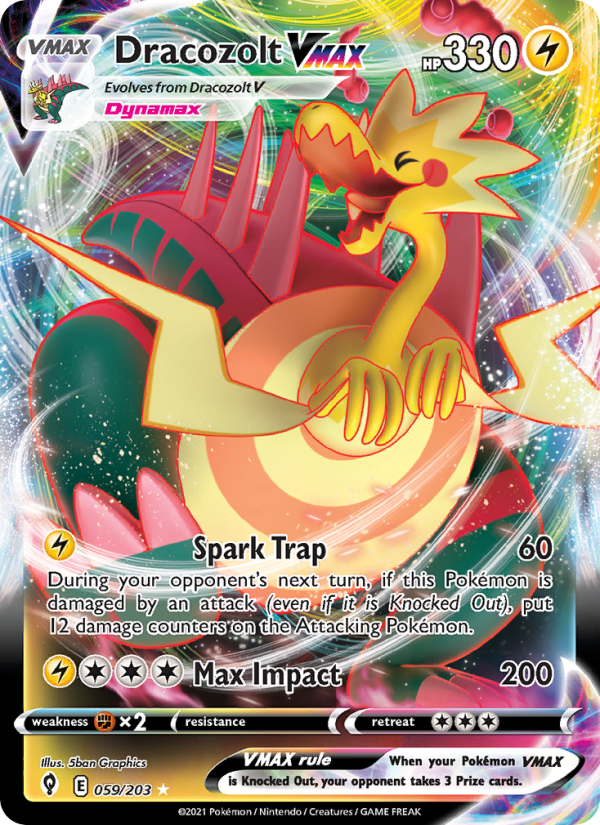 Dracozolt VMAX (059/203) Holographic card image