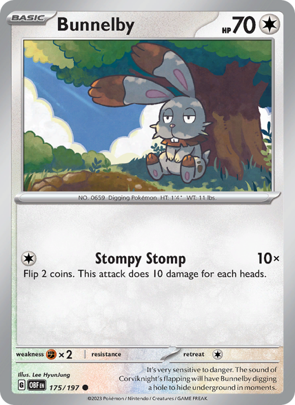 Bunnelby (175/197) Reverse Holo card image