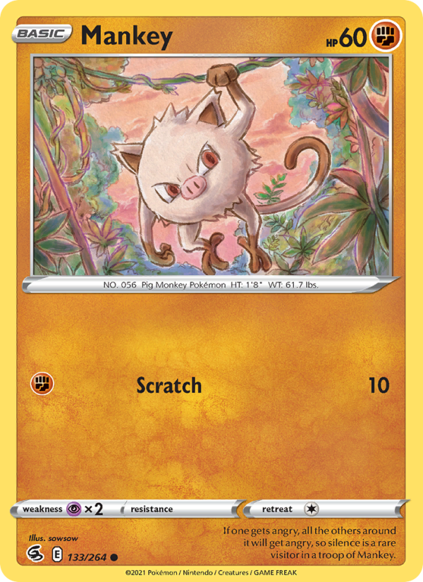 Mankey (133/264) Reverse Holo card image