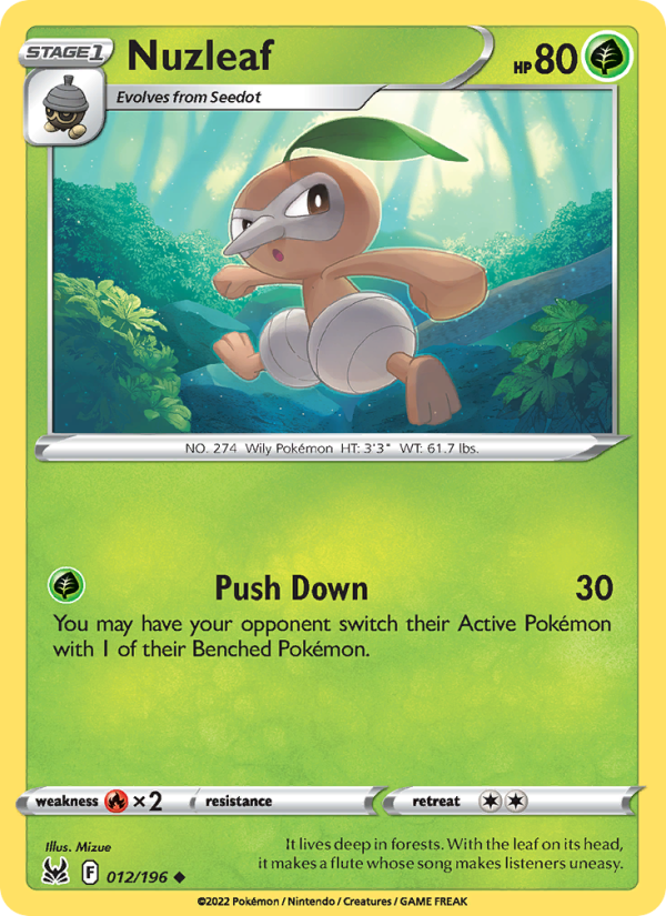 Nuzleaf (012/196) Reverse Holo card image