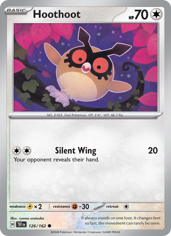 Hoothoot (126/162) Reverse Holo card image