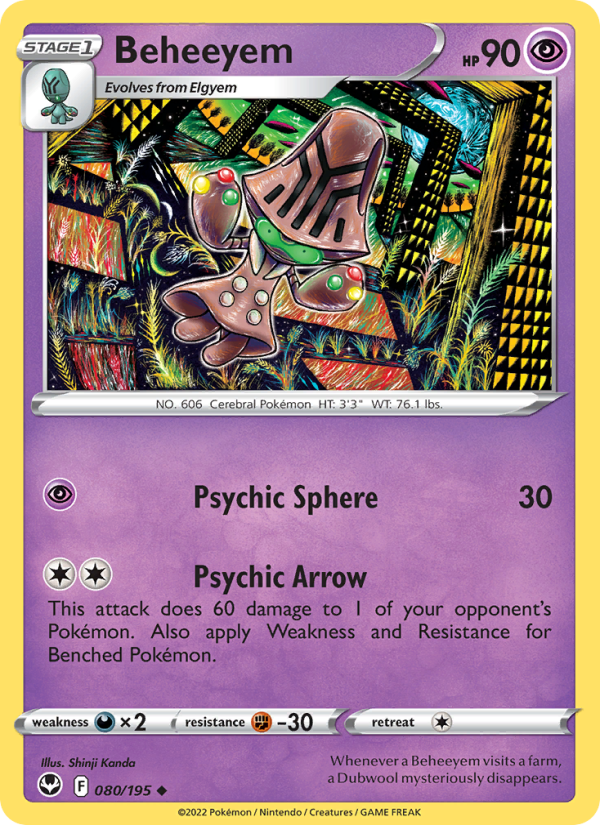 Beheeyem (080/195) Reverse Holo card image